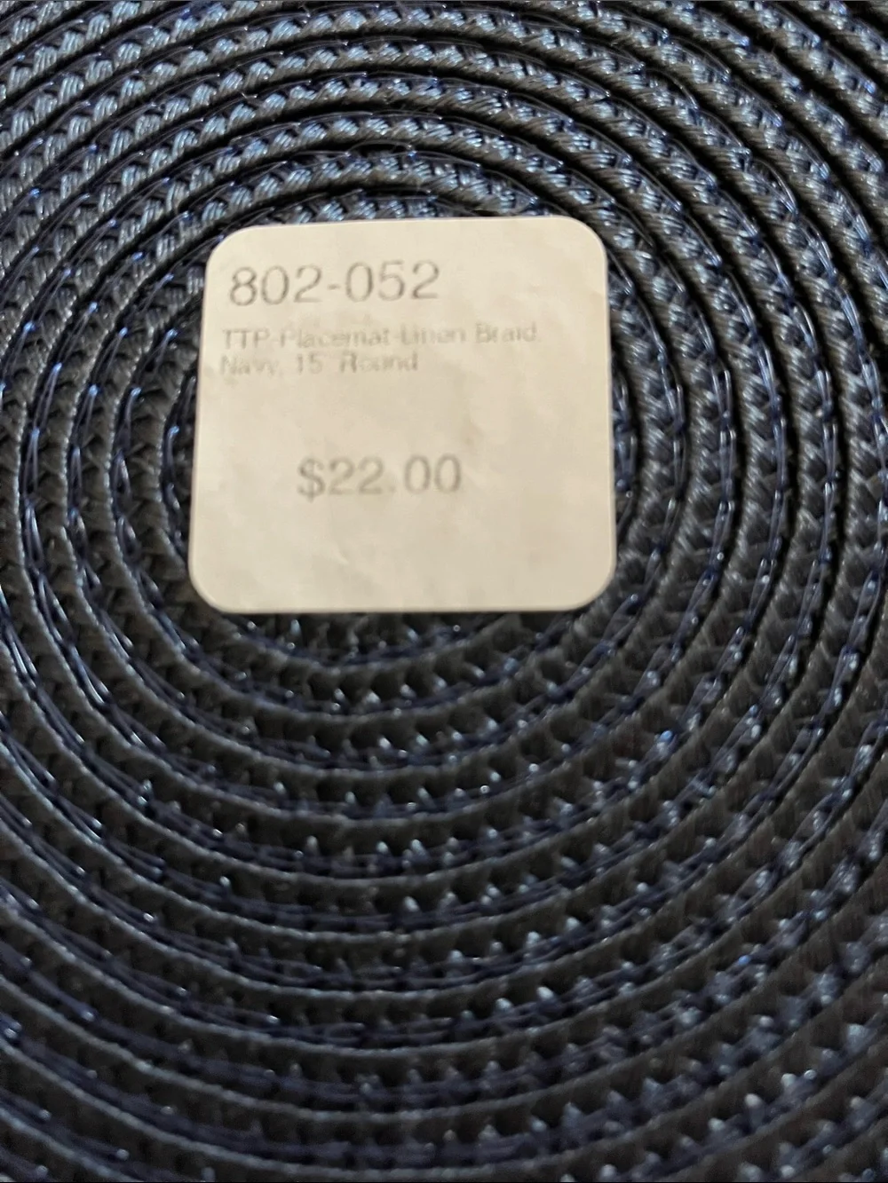 Braided Round Placemats — Navy Blue